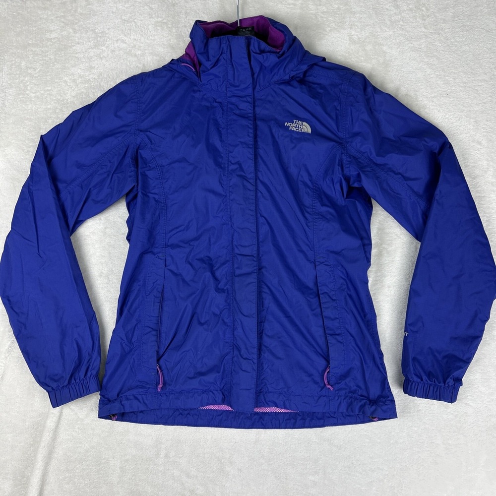 The North Face Jacket Women's Small Purple HyVent Hooded Rain Full Zip *Read*